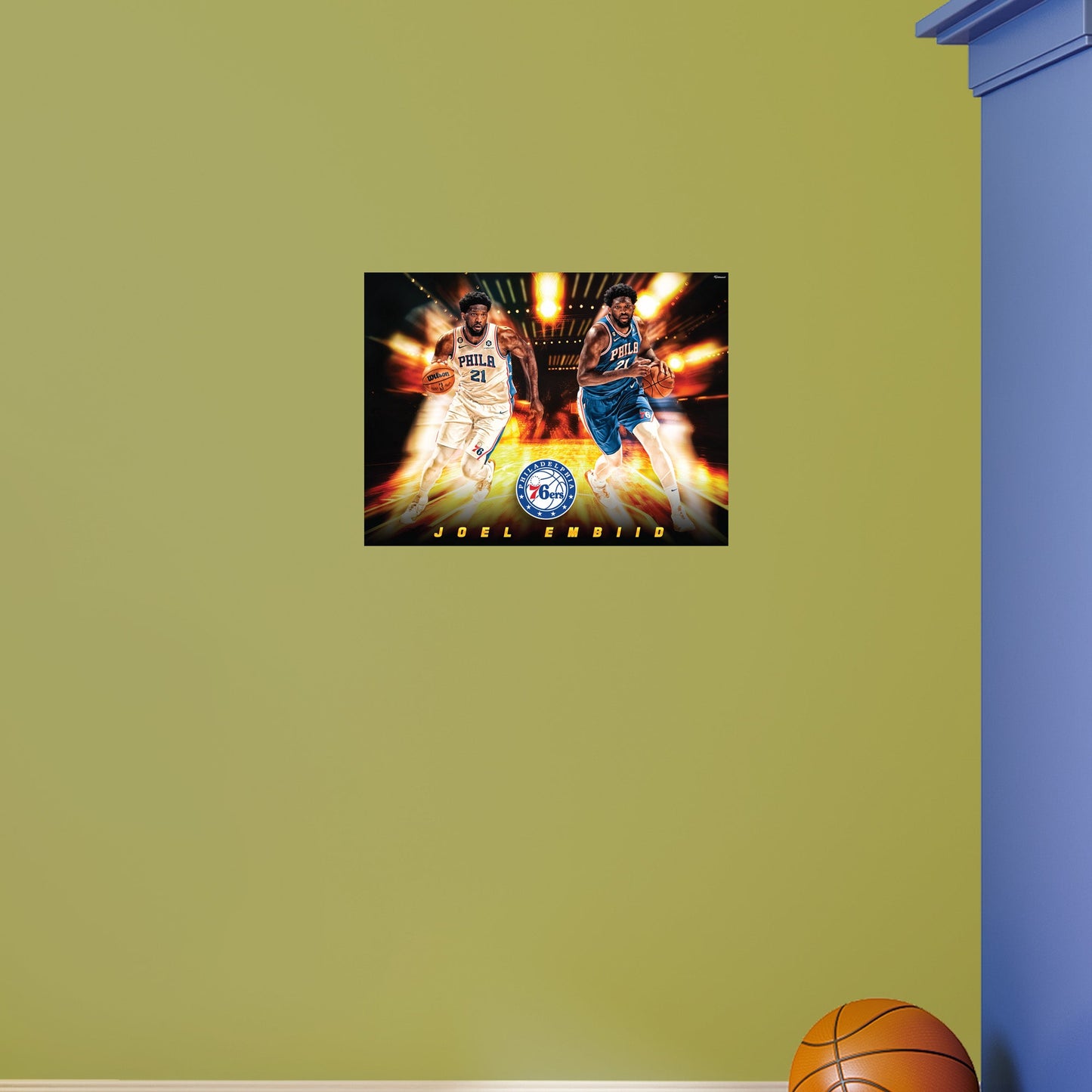 Philadelphia 76ers: Joel Embiid Icon Poster - Officially Licensed NBA Removable Adhesive Decal