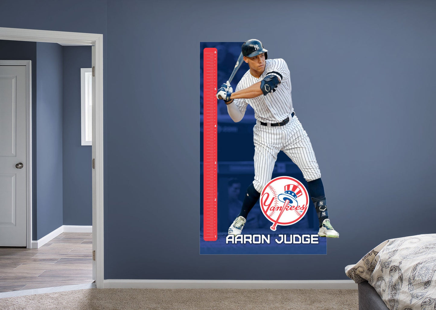 New York Yankees: Aaron Judge  Growth Chart        - Officially Licensed MLB Removable Wall   Adhesive Decal