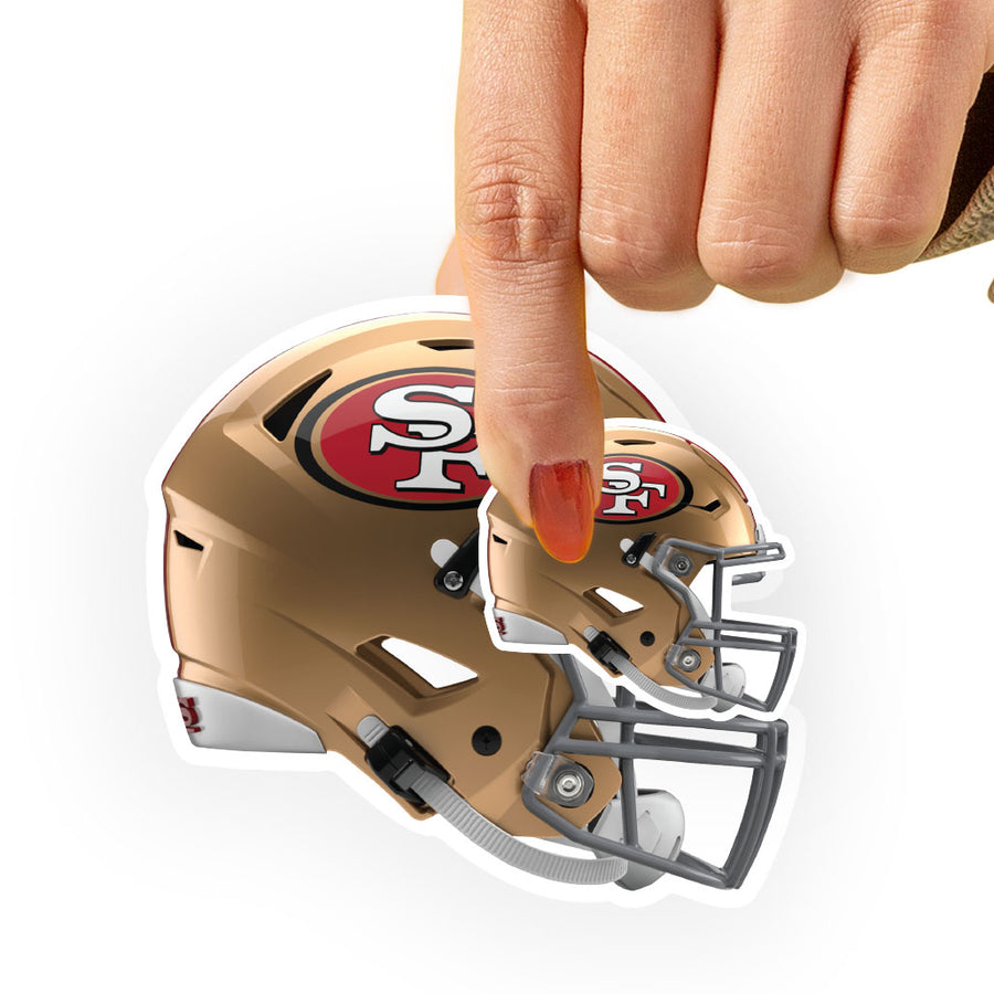 San Francisco 49ers - 5 Helmet Minis (Mixed Sizes) - Official NFL - Reusable Vinyl Decals