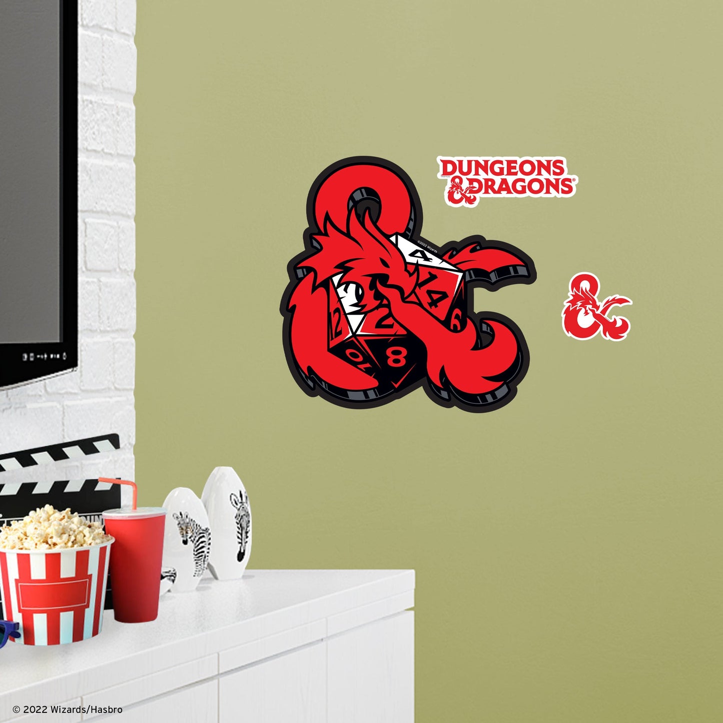 Dungeons & Dragons: D20 ampersand Icon - Officially Licensed Hasbro Removable Adhesive Decal
