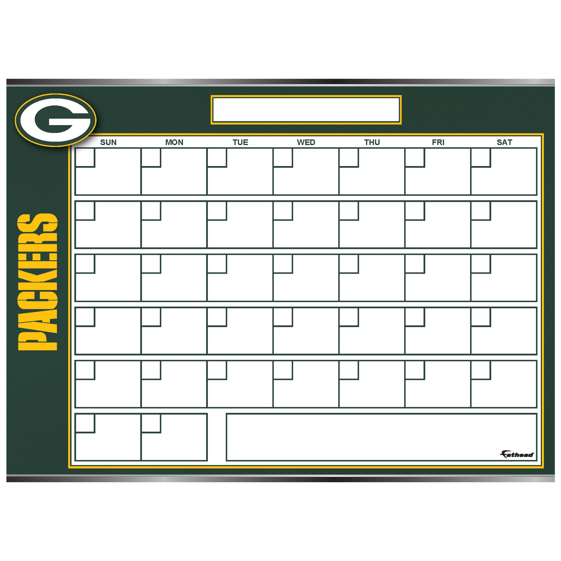 Green Bay Packers: 2022 Dry Erase Calendar - Officially Licensed