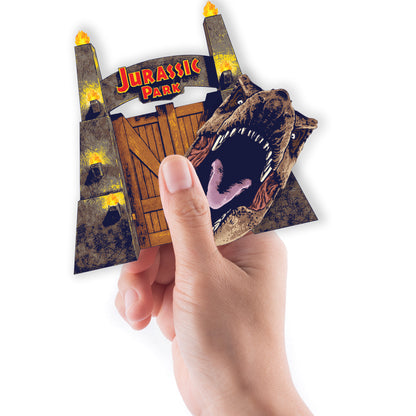 Sheet of 5 -Jurassic Park:  Main Gate Minis        - Officially Licensed NBC Universal Removable     Adhesive Decal