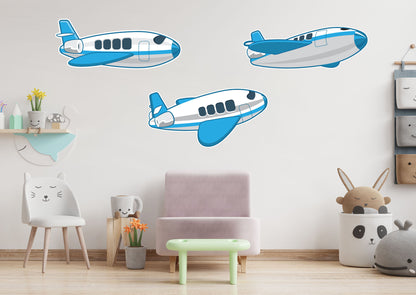 Nursery_Planes:  Three Planes Collection        -   Removable Wall   Adhesive Decal