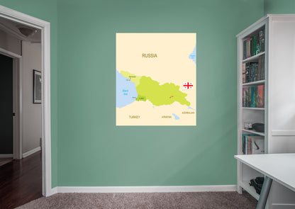 Maps of Europe: Georgia Mural        -   Removable Wall   Adhesive Decal