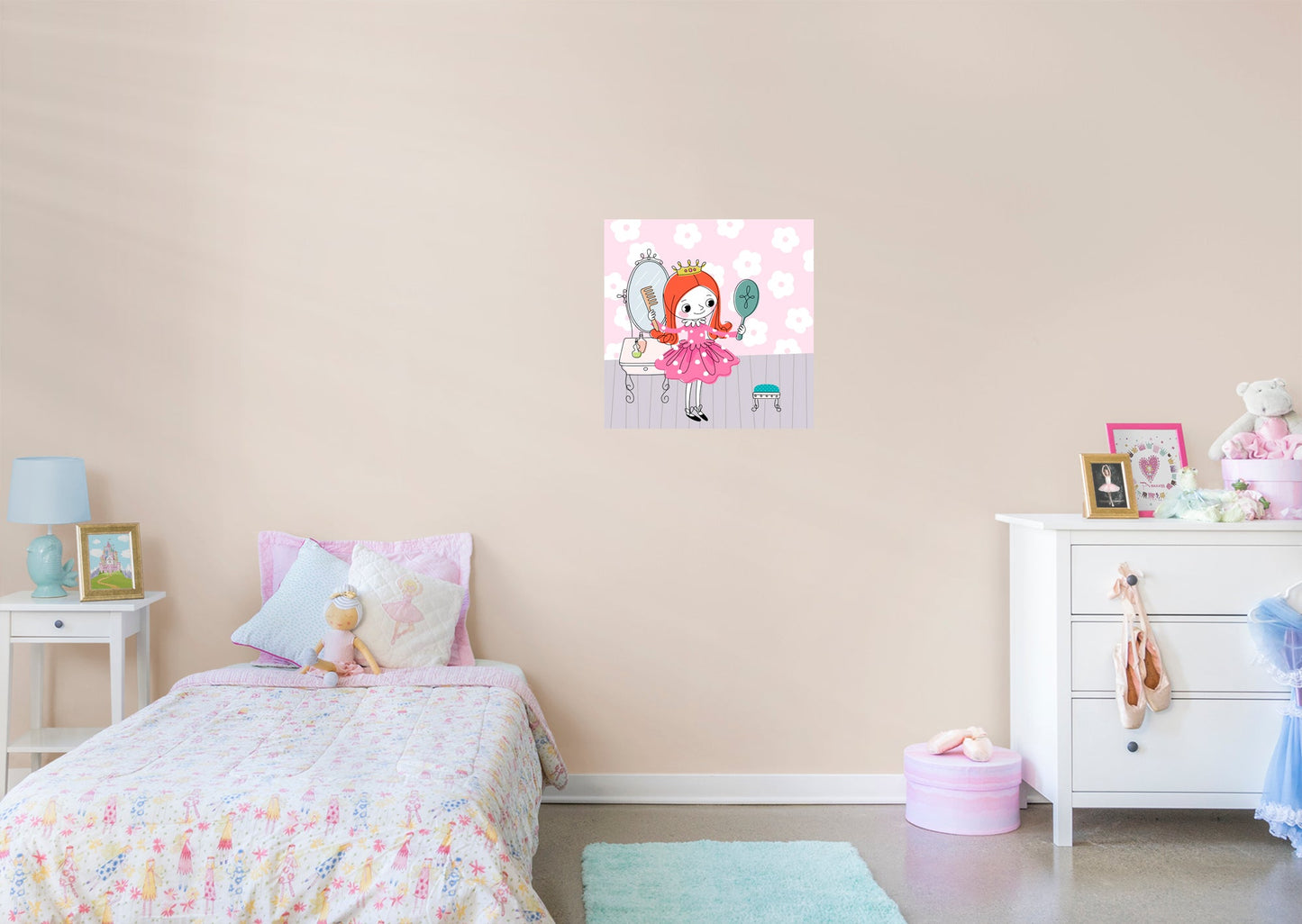 Nursery Princess:  Mirror Mural        -   Removable Wall   Adhesive Decal