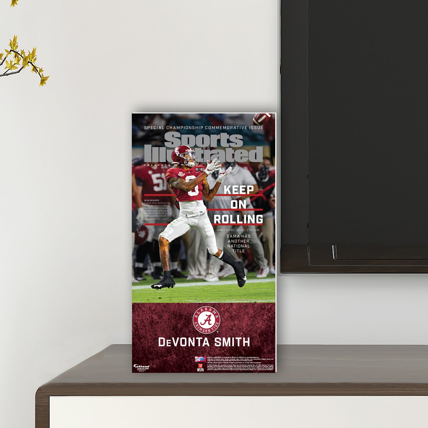 Alabama Crimson Tide: DeVonta Smith January 2021 Championship Commemorative Sports Illustrated Cover  Mini   Cardstock Cutout  - Officially Licensed NCAA    Stand Out