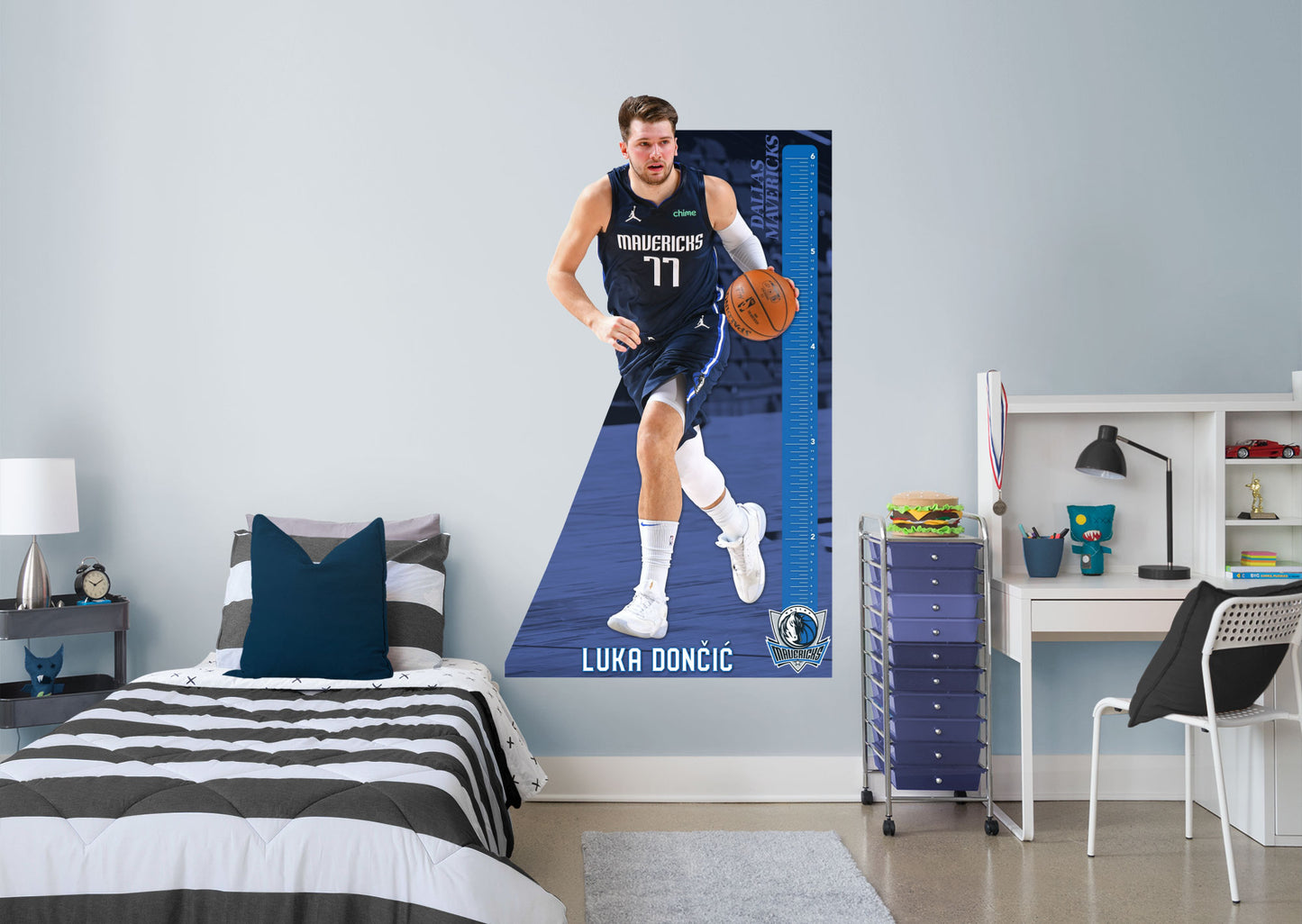 Dallas Mavericks: Luka Dončić 2021 Growth Chart        - Officially Licensed NBA Removable Wall   Adhesive Decal