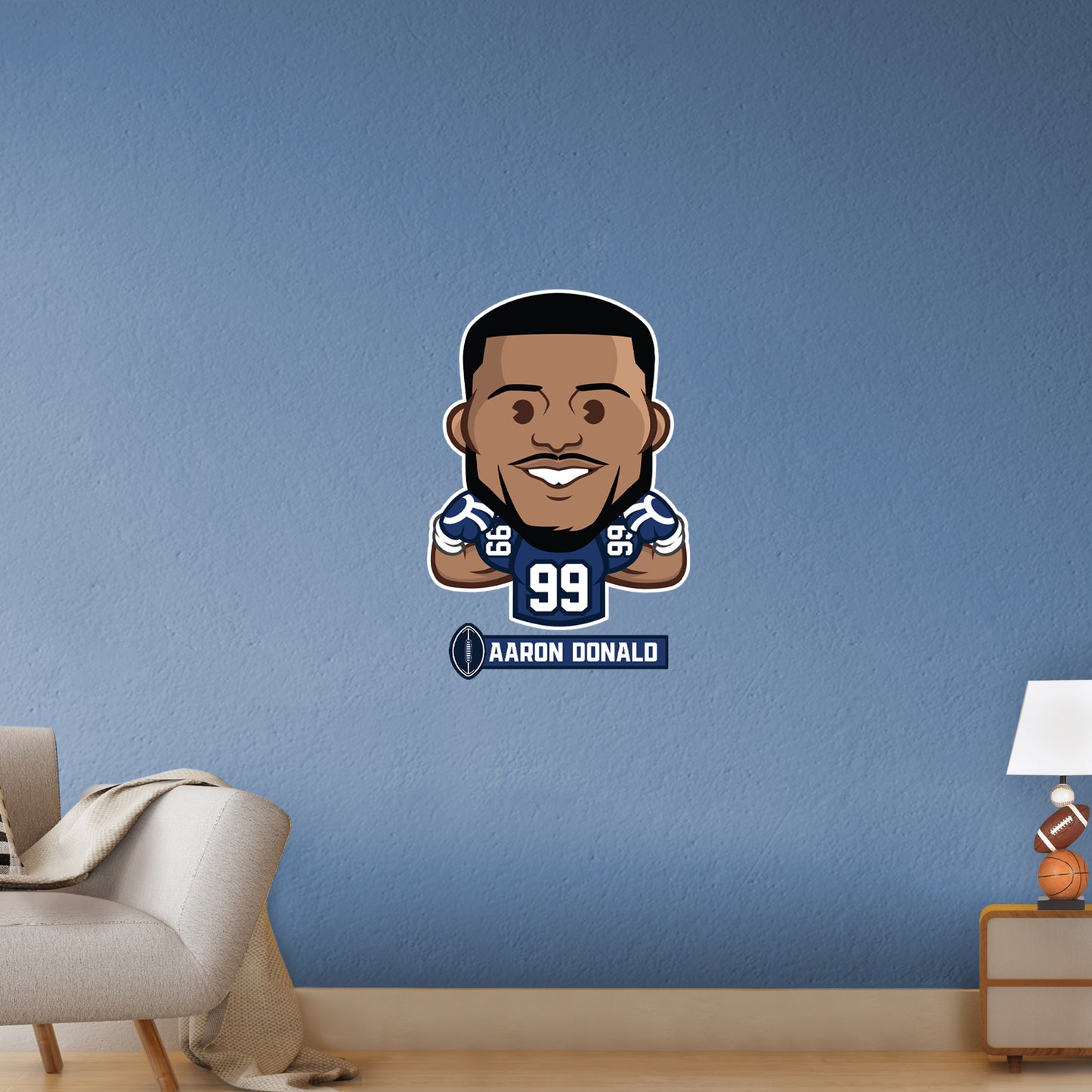 Los Angeles Rams: Aaron Donald  Emoji        - Officially Licensed NFLPA Removable     Adhesive Decal