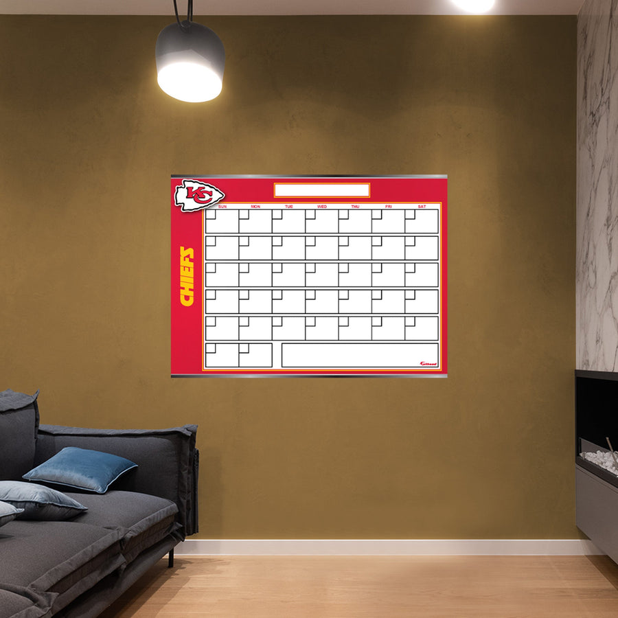 Kansas City Chiefs - Dry Erase Calendar - Official NFL - Reusable Vinyl Wall Decal