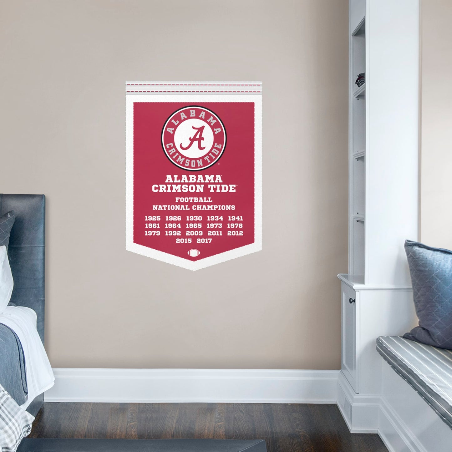 Alabama Crimson Tide: Football Championships Banner - Officially Licensed Removable Wall Decal