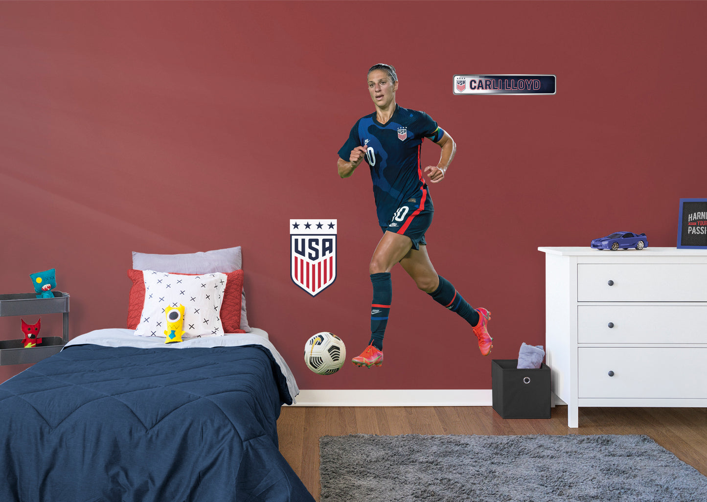 Carli Lloyd  RealBig        - Officially Licensed USWNT Removable Wall   Adhesive Decal