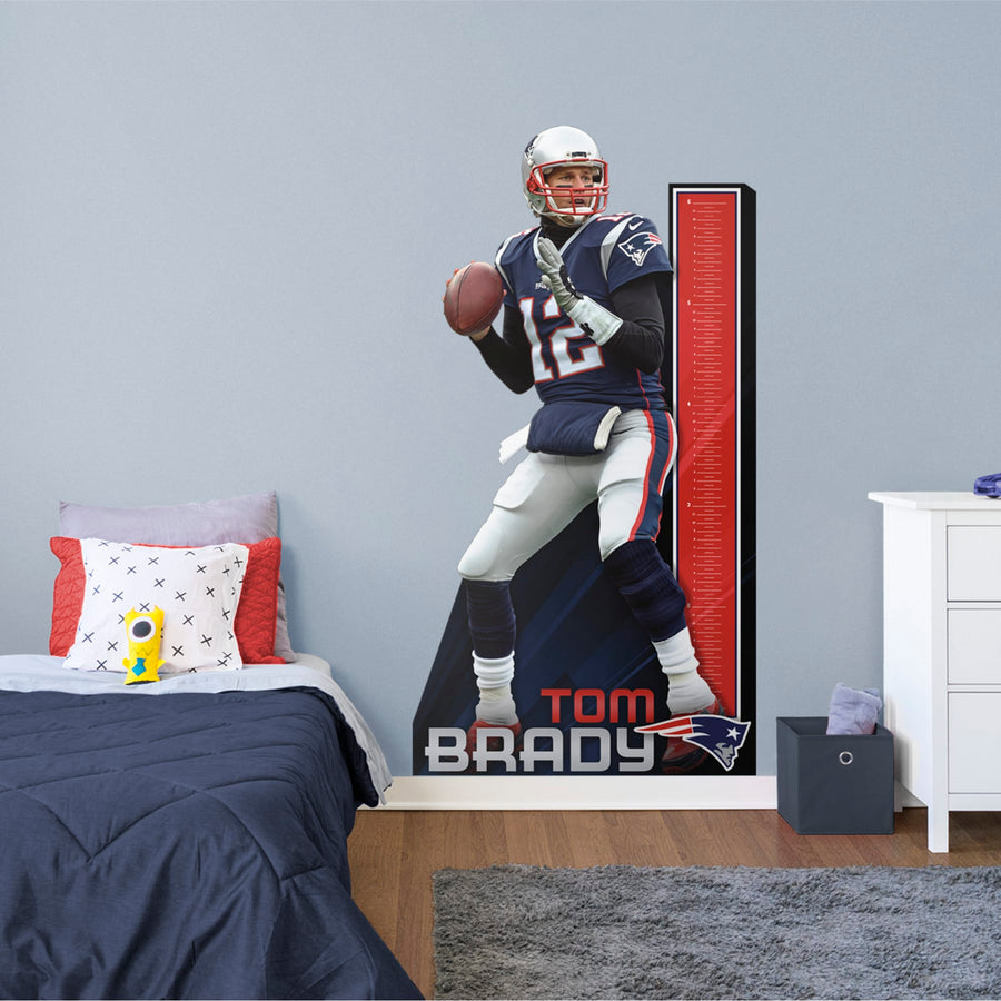 Tom Brady - Growth Chart - Official NFL - New England Patriots - Reusable Vinyl Wall Decal #1