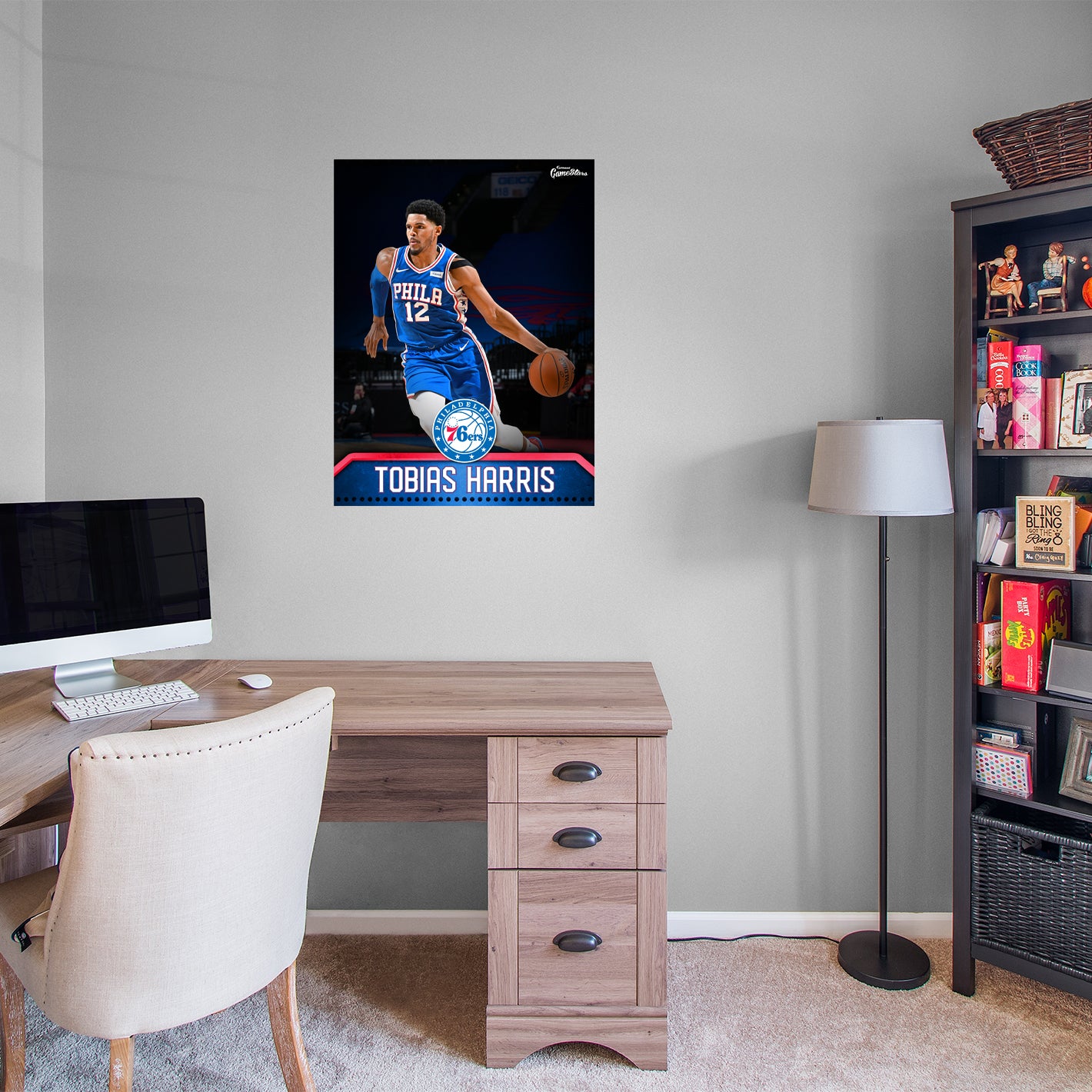 Philadelphia 76ers Tobias Harris  GameStar        - Officially Licensed NBA Removable Wall   Adhesive Decal