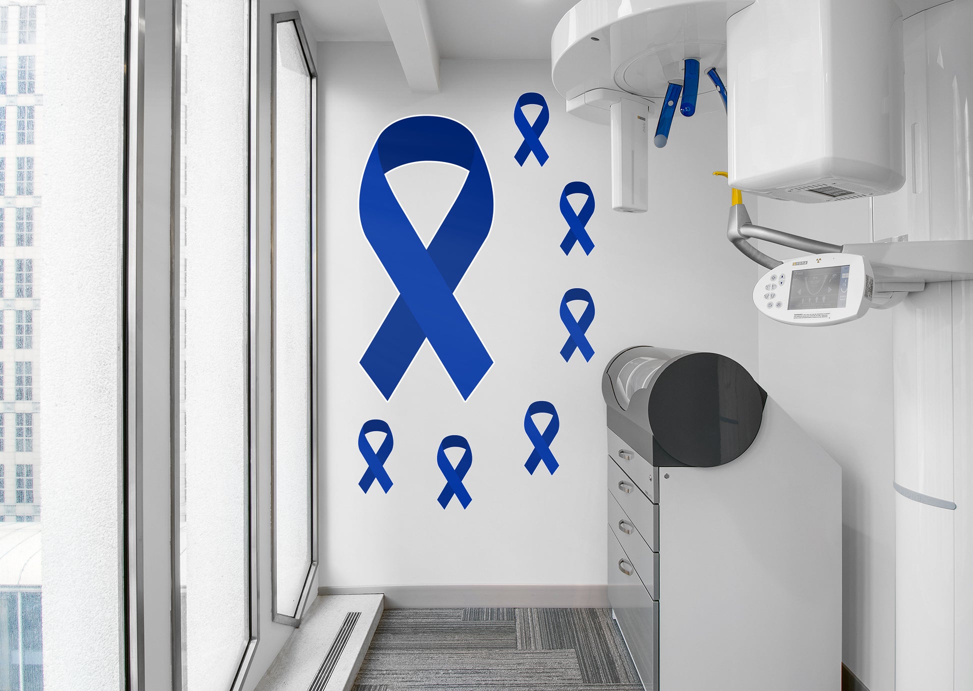 Giant Prostate Cancer Ribbon  + 6 Decals (24"W x 51"H)