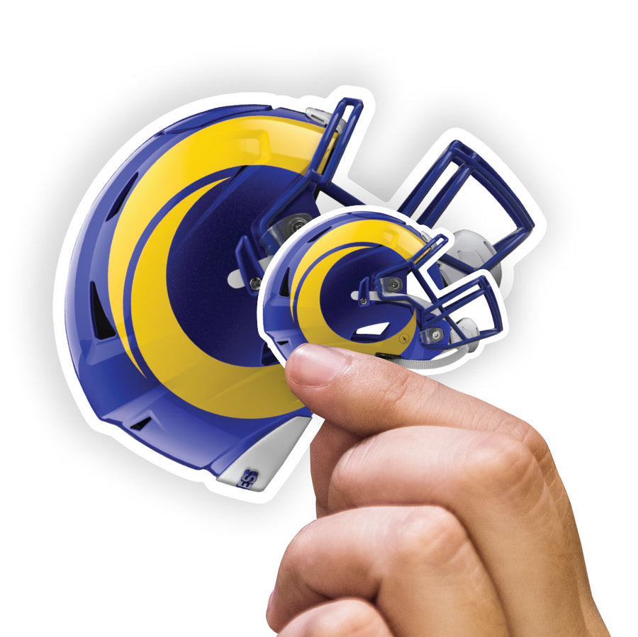 Los Angeles Rams - 5 Helmet Minis (Mixed Sizes) - Official NFL - Reusable Vinyl Decals