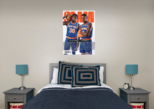 New York Knicks: Julius Randle and RJ Barrett Slam Magazine 232 Cover Mural        - Officially Licensed NBA Removable Wall   Adhesive Decal