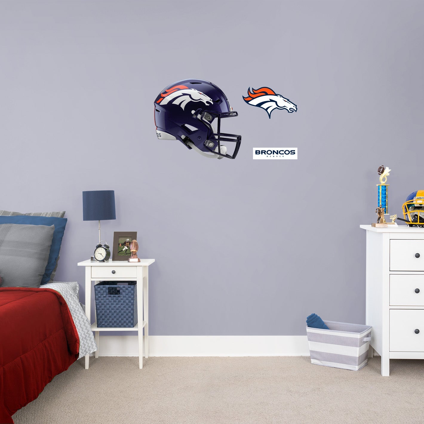 Denver Broncos: Helmet - Officially Licensed NFL Removable Adhesive Decal