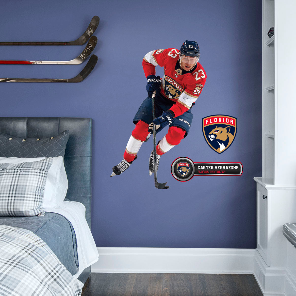 Florida Panthers:  Carter Verhaeghe 2022        - Officially Licensed NHL Removable     Adhesive Decal