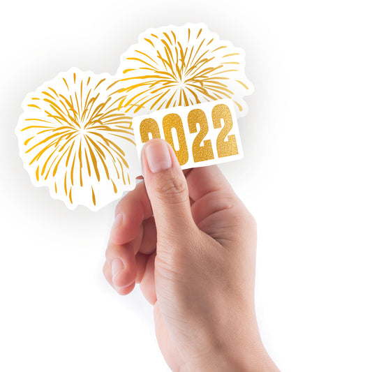 Sheet of 5 -New Year:  Golden Year Minis        -   Removable     Adhesive Decal