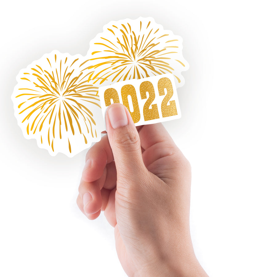 Sheet of 5 -New Year: Golden Year Minis - Removable Adhesive Decal