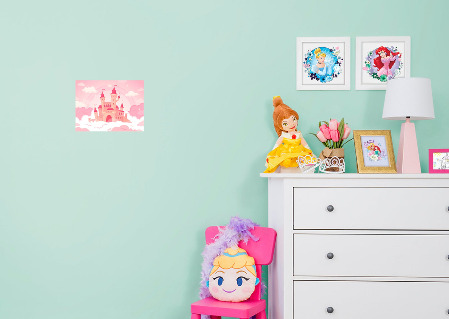 Nursery Princess:  Castle Part 5 Mural        -   Removable Wall   Adhesive Decal