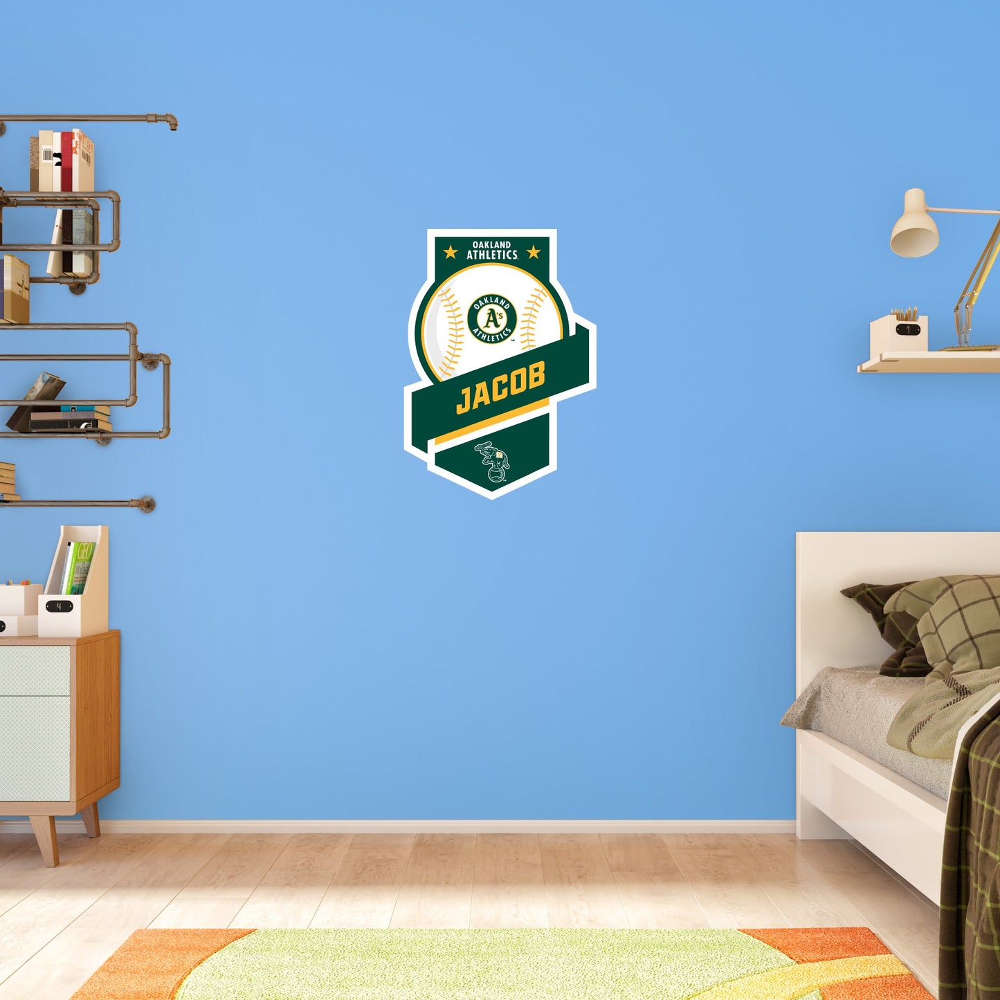 Oakland Athletics:   Banner Personalized Name        - Officially Licensed MLB Removable     Adhesive Decal