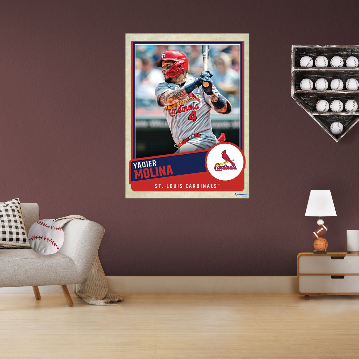 St. Louis Cardinals: Yadier Molina  Poster        - Officially Licensed MLB Removable     Adhesive Decal