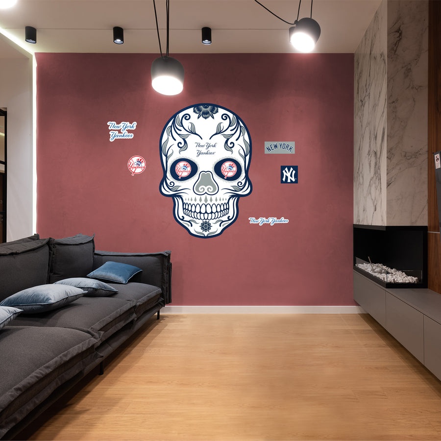 New York Yankees - RealBig Sugar Skull Collection - Official MLB - Reusable Vinyl Wall Decals