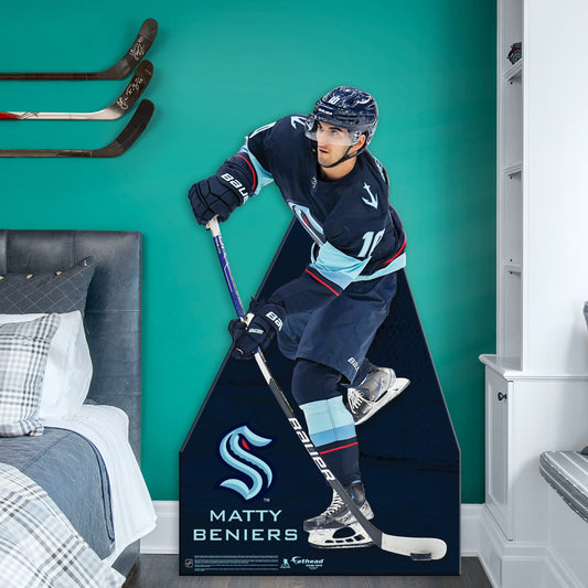 Seattle Kraken: Matty Beniers Life-Size Foam Core Cutout - Officially Licensed NHL Stand Out