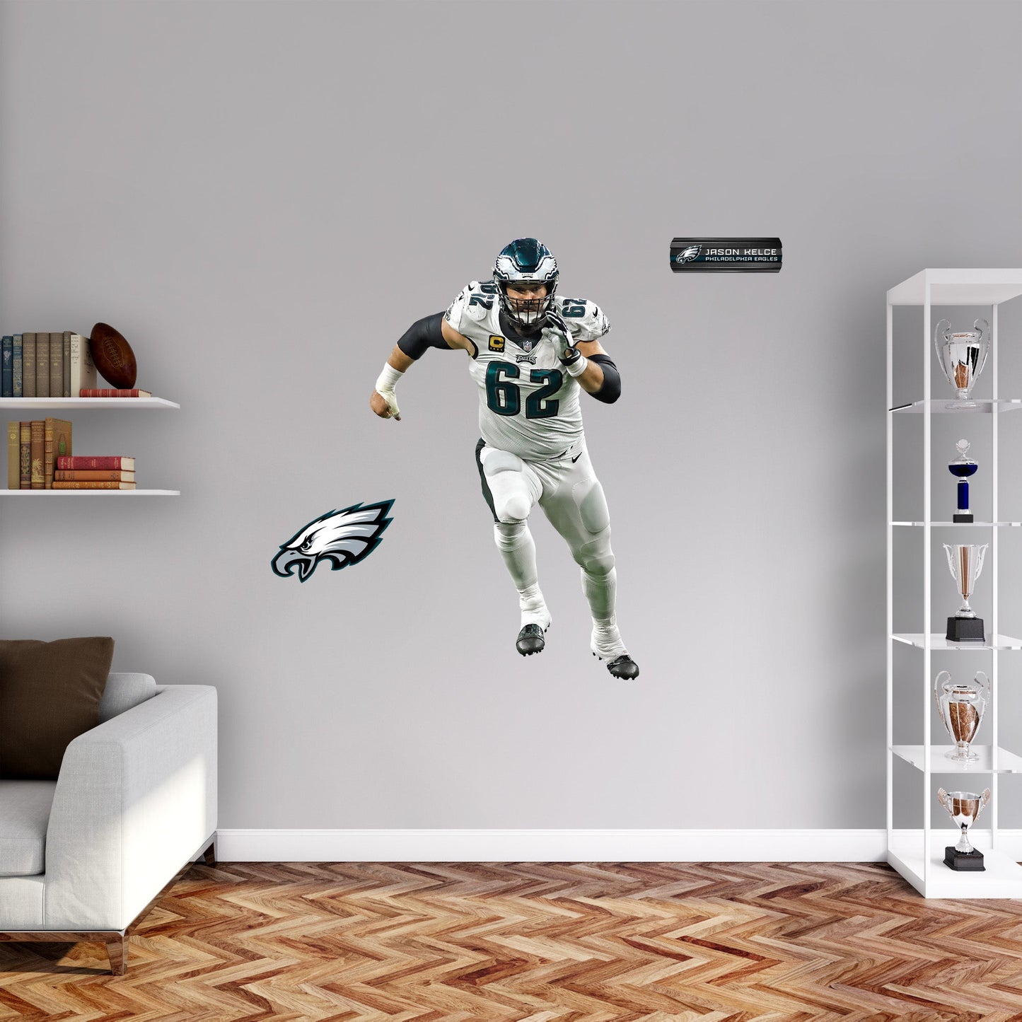 Philadelphia Eagles: Jason Kelce White Jersey - Officially Licensed NFL Removable Adhesive Decal