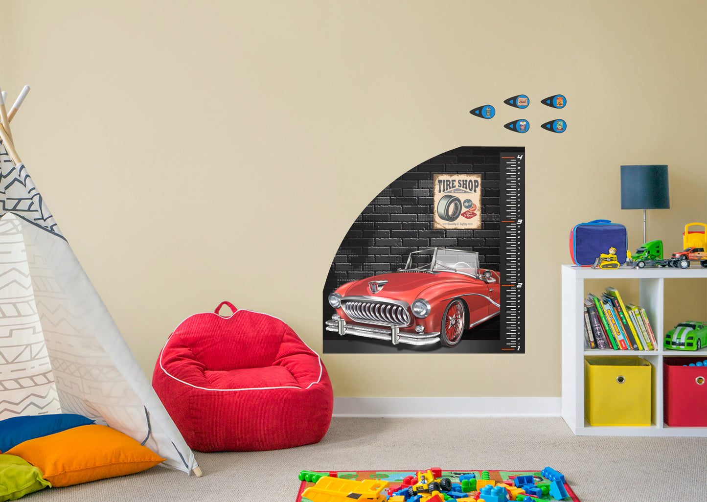 Automobile Growth Charts Vintage Car - Removable Wall Decal
