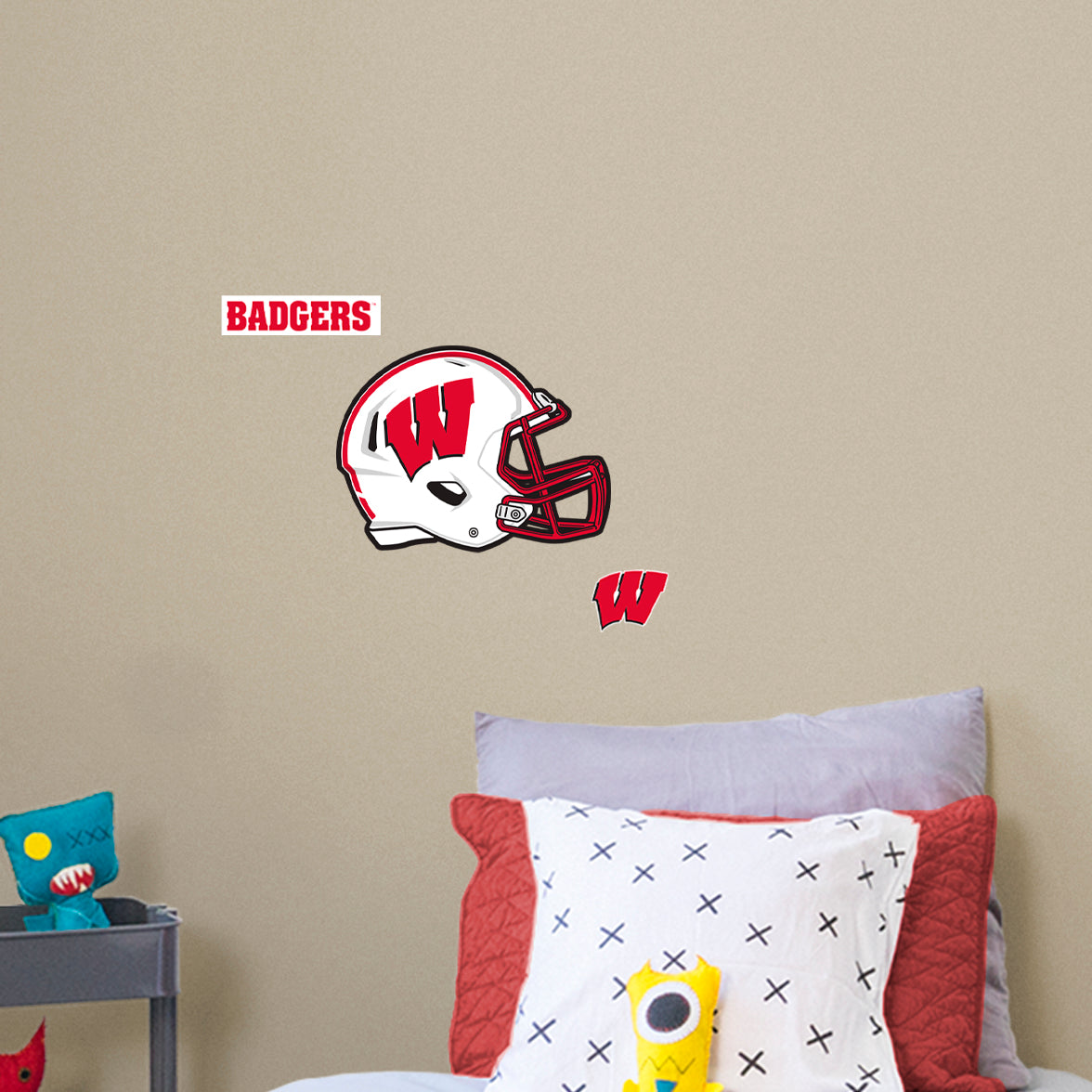 Wisconsin Badgers: Helmet Art - Officially Licensed NCAA Removable Adhesive Decal