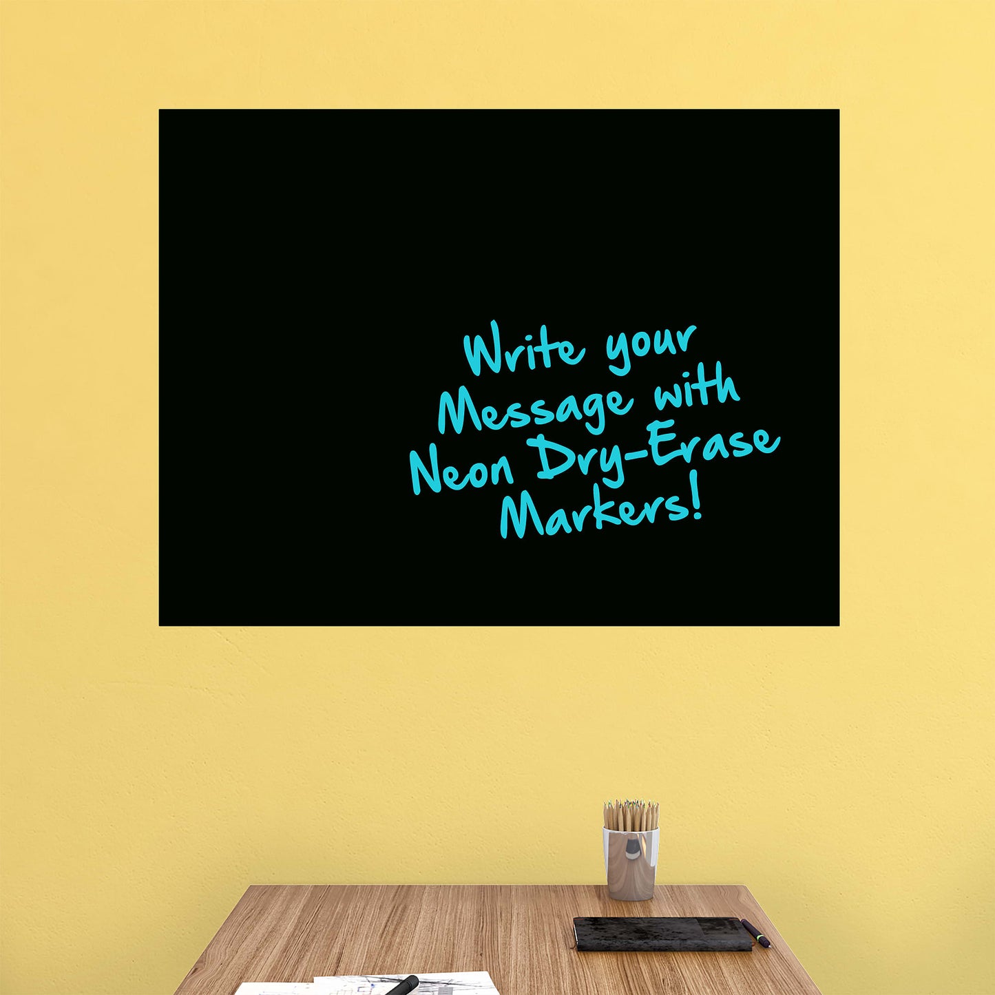 Black Dry Erase Board Removable Wall Decal