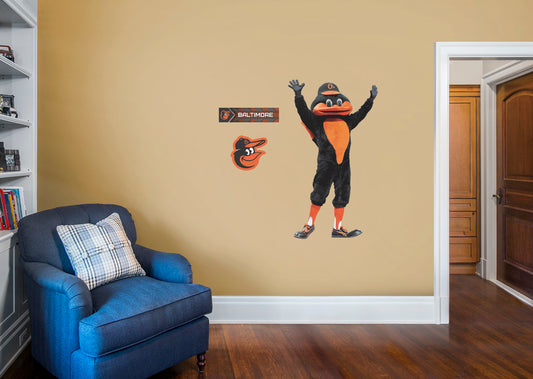 Baltimore Orioles: The Oriole Bird  Mascot        - Officially Licensed MLB Removable Wall   Adhesive Decal