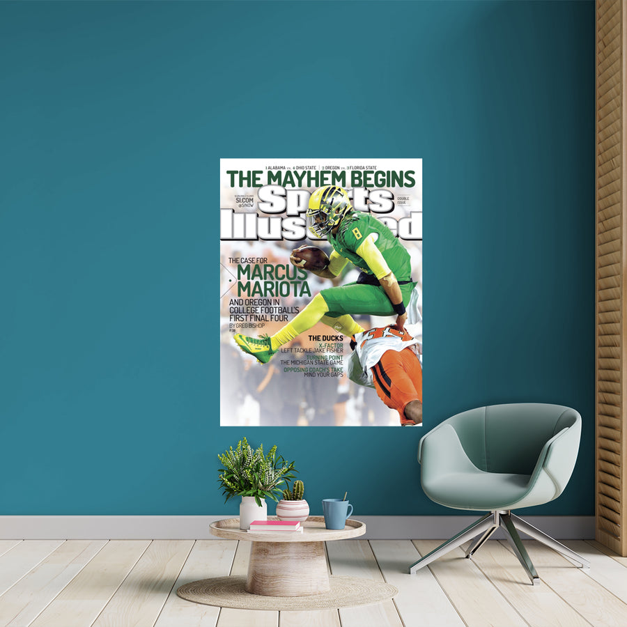 Marcus Mariota - December 2014 Sports Illustrated Cover - Peel & Stick Poster - Official NCAA - Oregon Ducks - Reusable Vinyl Wall Decal