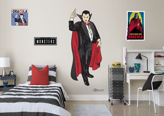 Universal Monsters: Dracula Animated RealBig        - Officially Licensed NBC Universal Removable Wall   Adhesive Decal