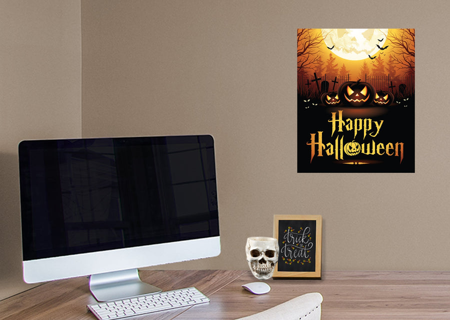 Halloween:  Evil Moon Mural        -   Removable Wall   Adhesive Decal