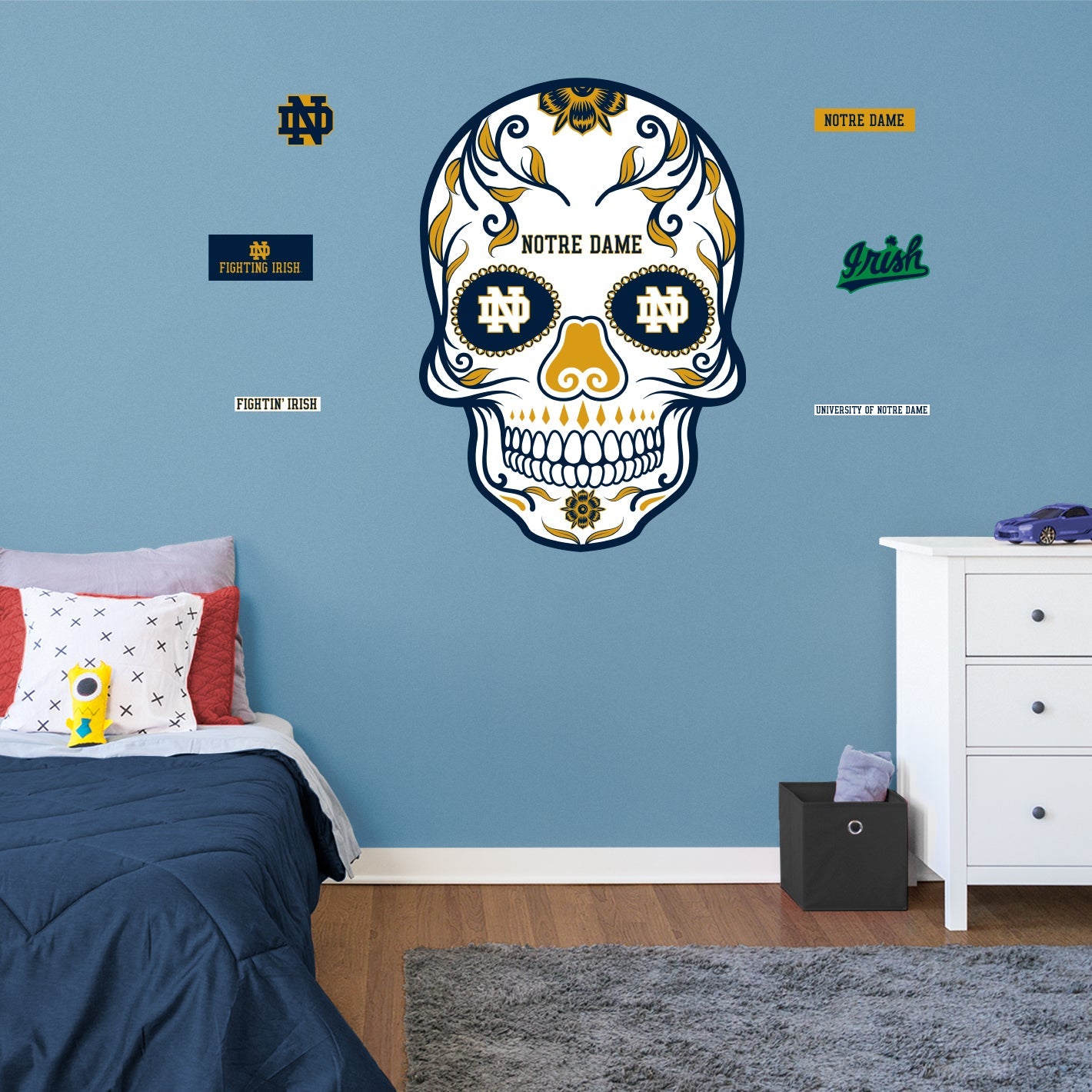 Notre Dame Fighting Irish ND: Skull - Officially Licensed NCAA Removable Adhesive Decal