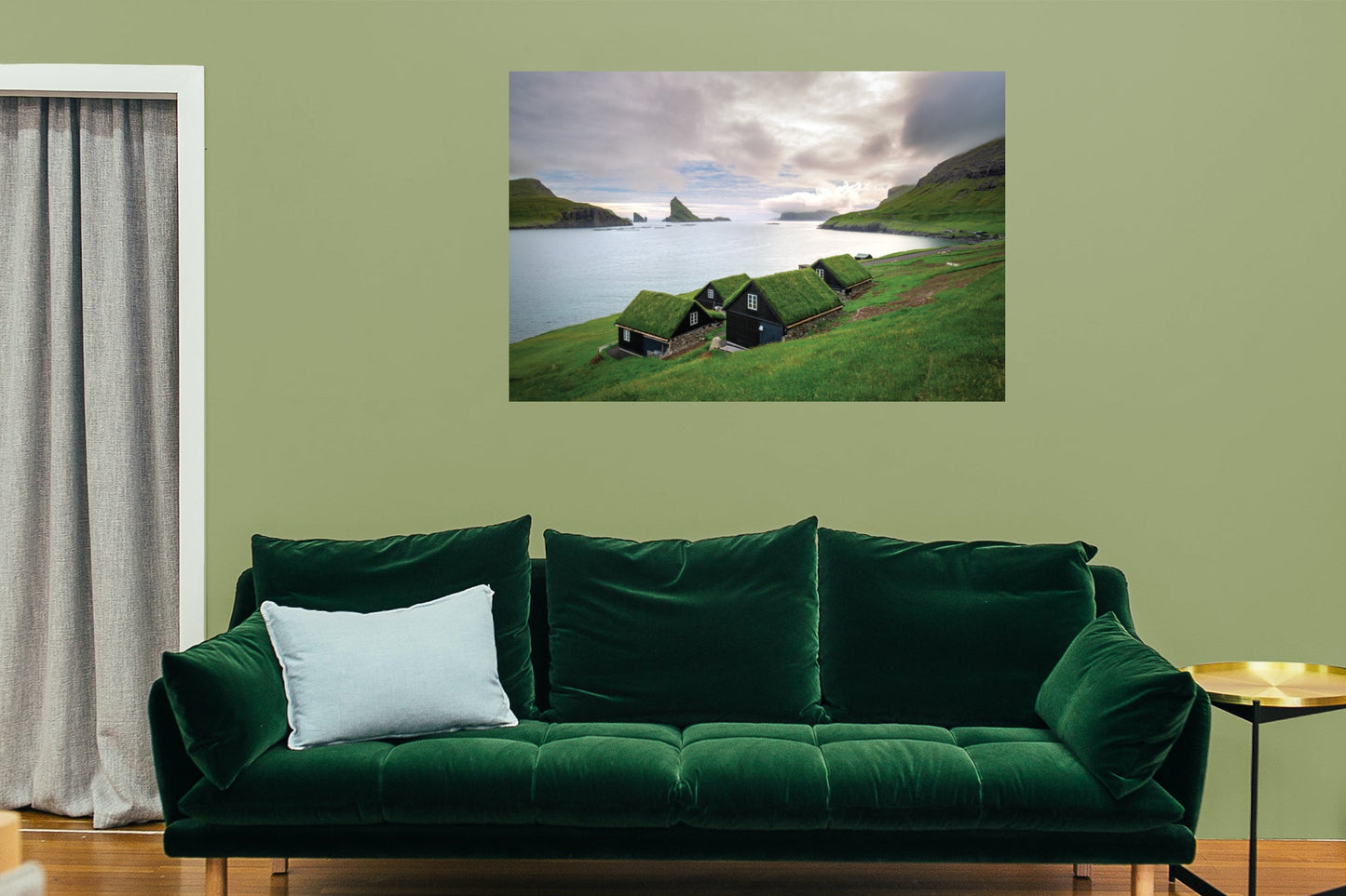 Popular Landmarks: Faroe Islands Realistic Poster - Removable Adhesive Decal