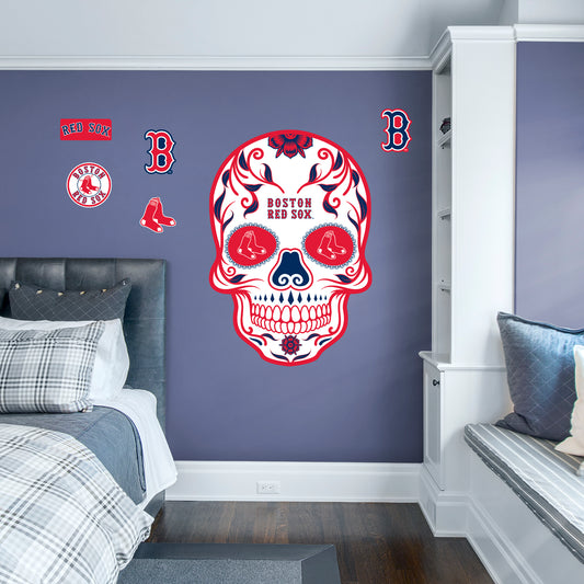 Boston Red Sox:   Skull        - Officially Licensed MLB Removable     Adhesive Decal