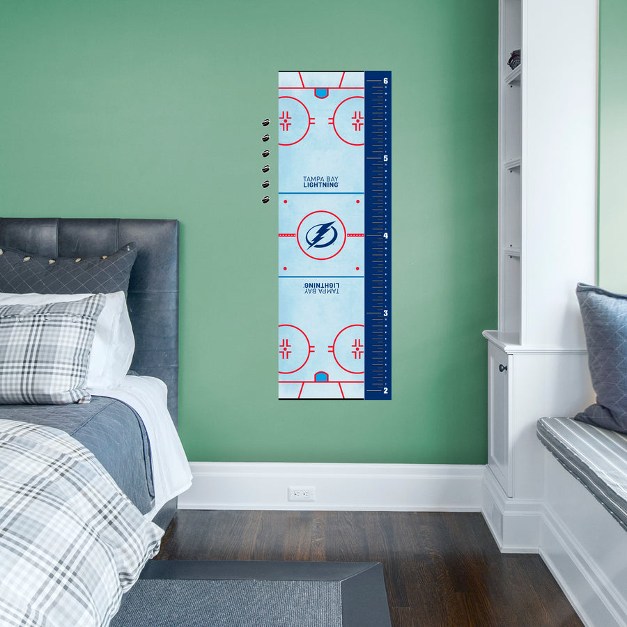 Rink - Growth Chart - Official NHL - Tampa Bay Lightning - Reusable Vinyl Wall Decal